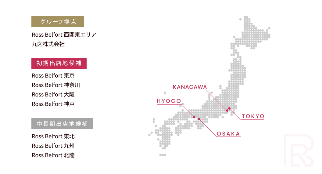 Ross Belfort 拠点マップ